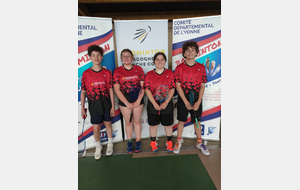 Equipe Villeneuve sur Yonne (Cadet / Junior)
ROY Nathan
FOURNIER VOLANTE Maëlie
DEWOLF Ellia
COCHARD Livio